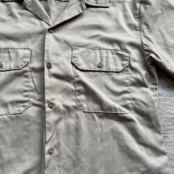 Dickies Short Sleeve Work Shirt Small Dessert Sand Brown Tan - Picture 3 of 10